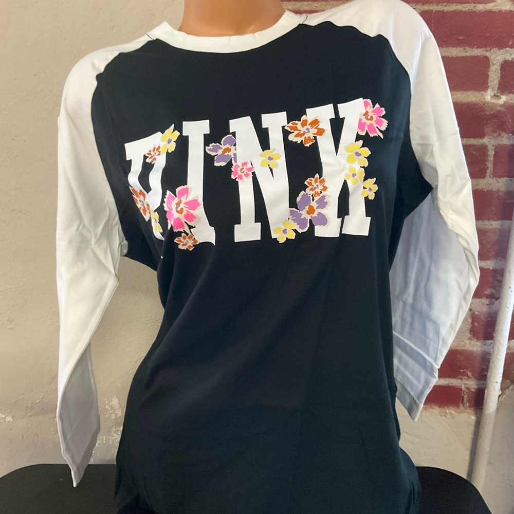 PINK Victoria's Secret Black and White Floral Long Sleeve